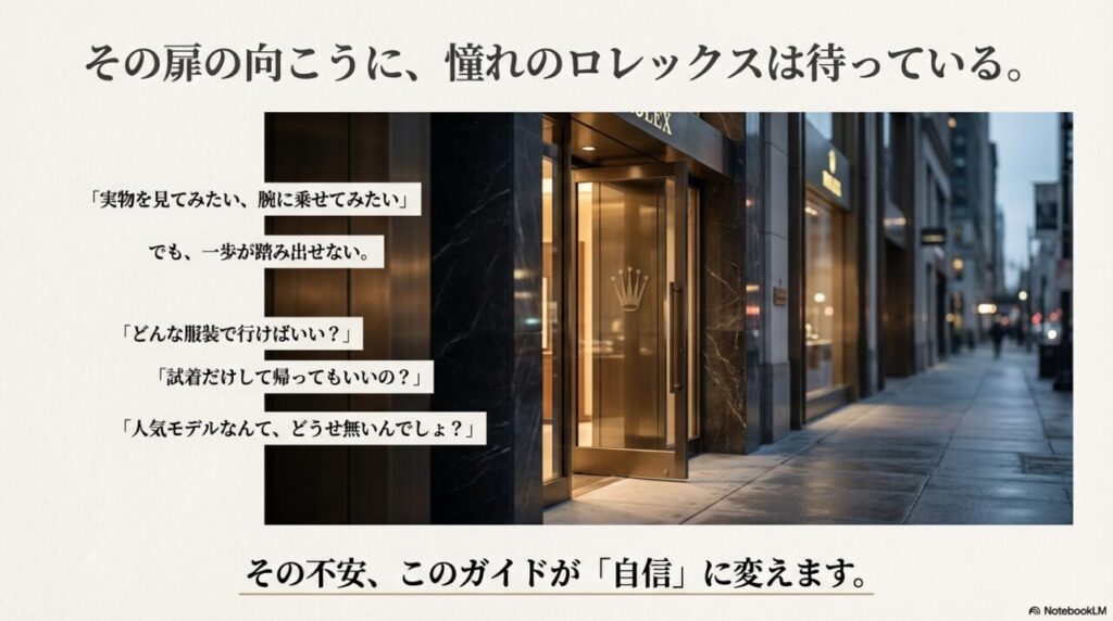 ロレックス試着への不安(服装、マナー、在庫)を解消するガイド