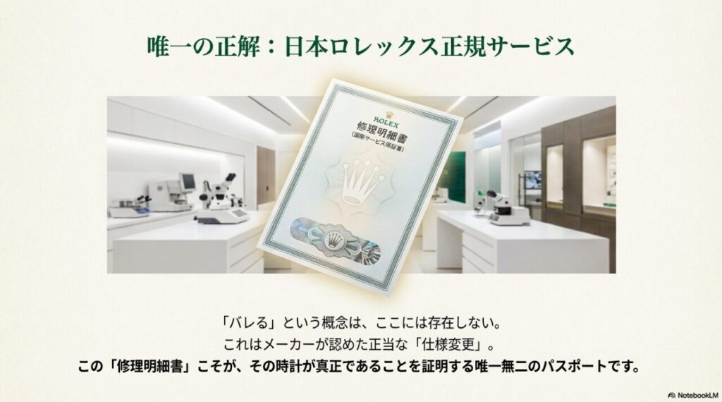 ロレックス 修理明細書 国際サービス保証書 正規 文字盤交換 証明