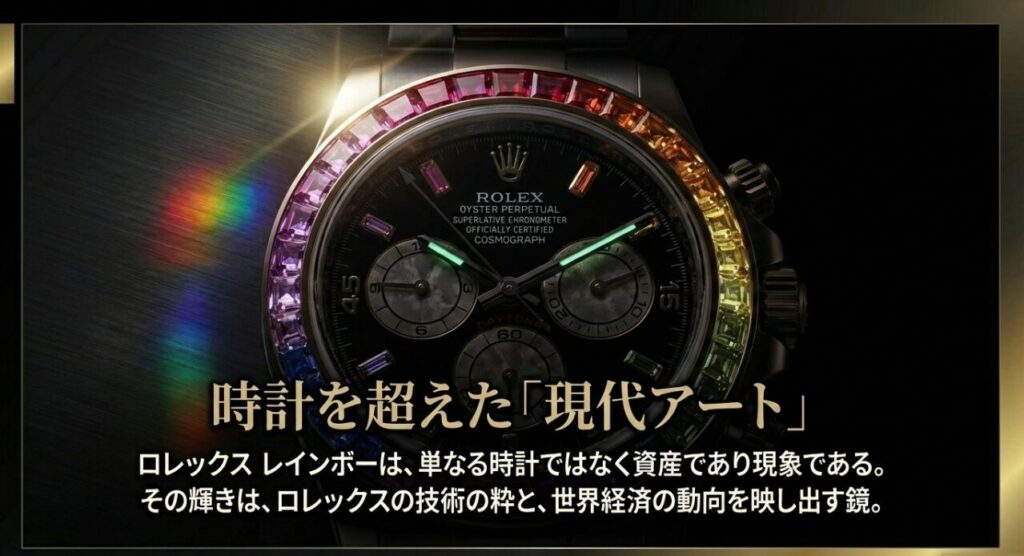 ロレックスレインボーは単なる時計ではなく現代アートであり世界経済を映す鏡であるという結論